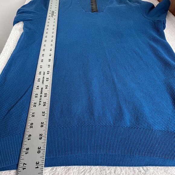 Alfani Mens Blue Quarter-Zip Mock Neck Pullover Sweater XL Cotton Textured Knit - Picture 8 of 8